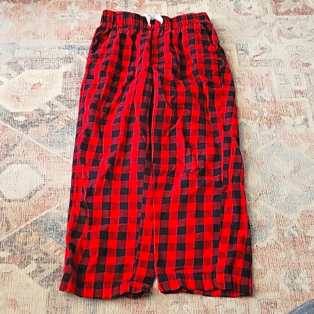 Red and black checker pajama bottoms